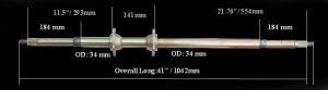 Rear Axle 41" Long for China 250cc CO250ST ATV