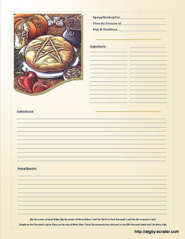 Recipe Grimoire Page