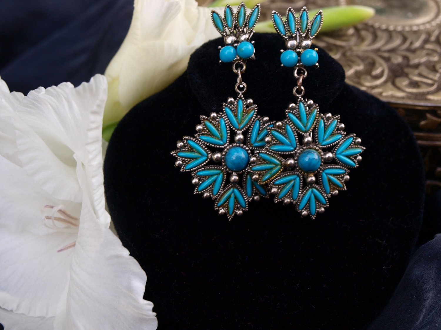 Beaded Turquoise Earrings