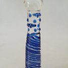 NEW Glass Massager-Curved Dildo Dong Anal Plug, Red Blue Spiral, 6 3/4" G-071