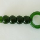 NEW Glass Massager-6 3/4" Straight Dildo Dong Anal Plug W/Circle Handle, B-Linked Bumps, Green G-084