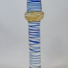 NEW Glass Massager-7" Straight Dildo Dong Anal Plug, Torpedo Head, Blue Tan Swirls G-053