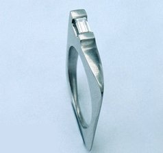Platinum and white baguette diamond Penthouse ring