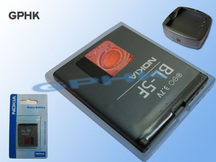 Desktop charger and BL-5F Battery for Nokia N95 N93i E65 NEW
