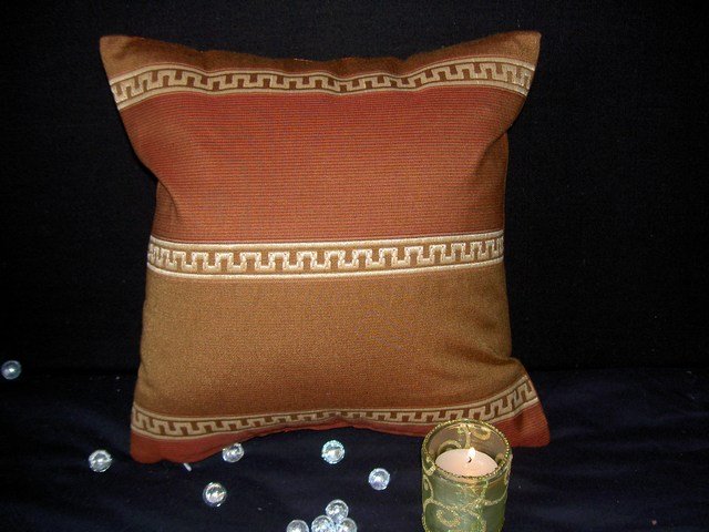 Brunschwig and Fils Terracotta Pillow Cover