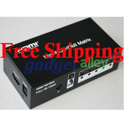 4x2 4 Inputs 2 Outputs HDMI 1.3b True Matrix Switch w/Remote Full 1080P HD