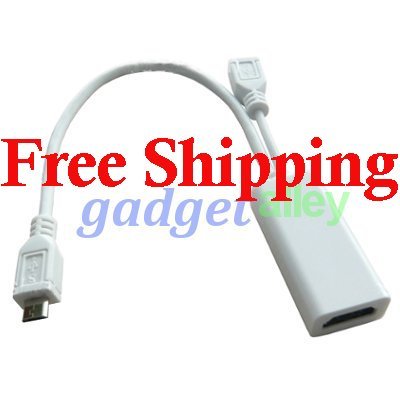 MHL Mobile High-definition Link Micro USB to HDMI adapter for Samsung Galaxy S II S2 I9100 White F