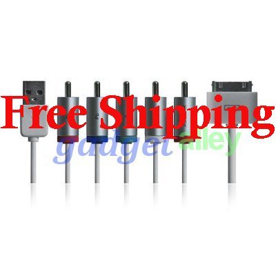 Component YPbPr AV HDTV RCA Stereo Cable for iPad 2 iPhone4 iPod Touch
