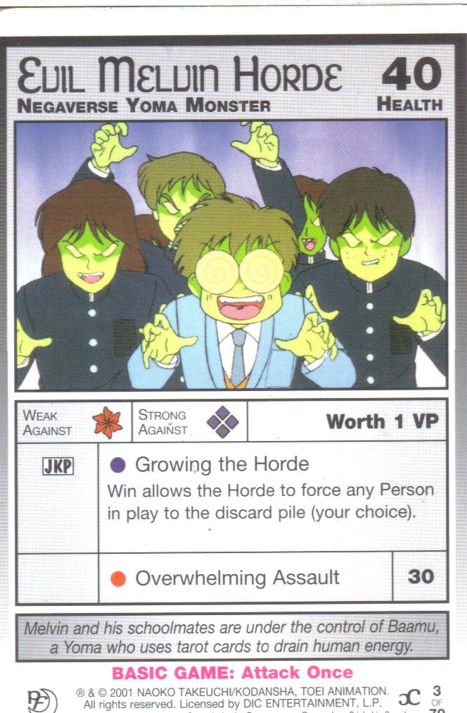 Sailor Moon Past & Future CCG Evil Melvin Horde Negaverse Yoma Monster #3