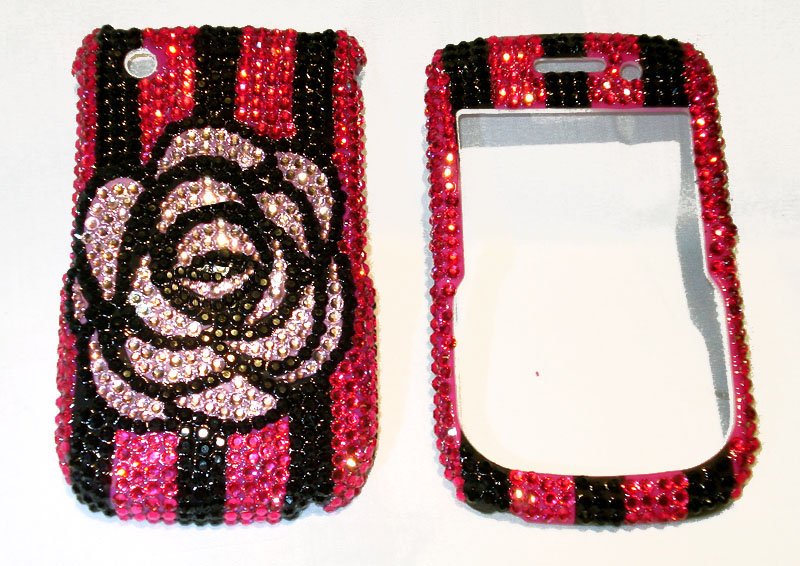 Camellia Blackberry Curve 8520 rhinestones bling case