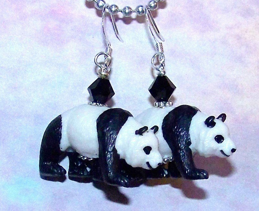 Chrissy's Black and White Panda Earrings