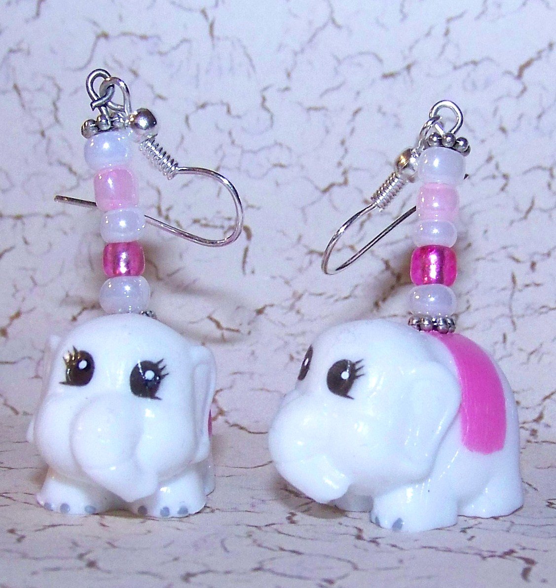 White Elephant Earrings