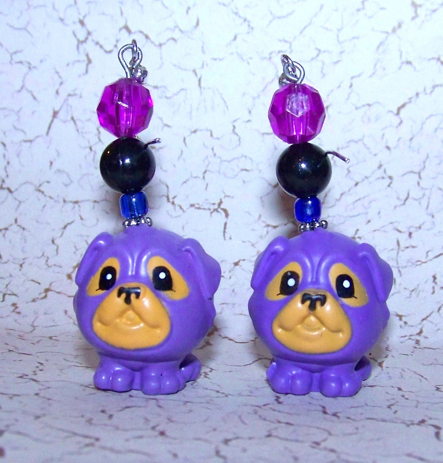 Purple Pug Earrings