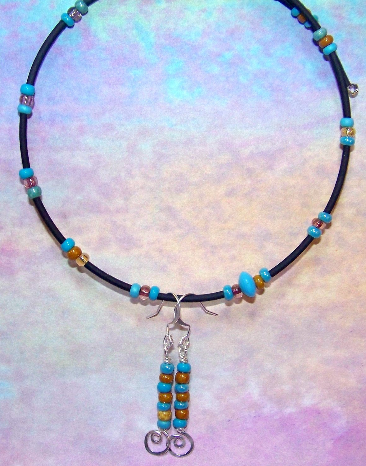 Turquois Earings and Choker Necklace