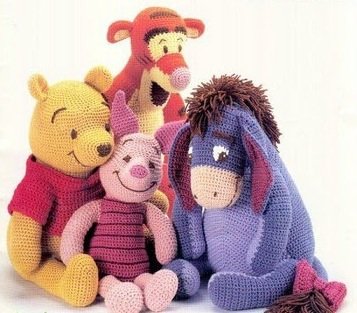 crochet PDF patterns-Winnie pooh,tiger,piglet,eeyore