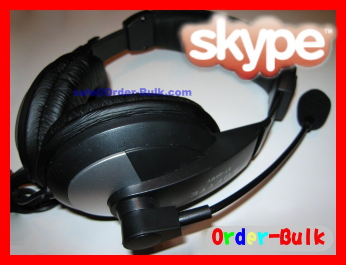 Computer PC Game Headset Headphone Microphone For Skype MSN VoIP Phone ( Super Bass)