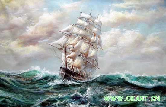 oil painting (Boat and Sea-002 24"*36)