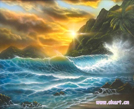 Oil painting(Boat and Sea-003 24"×36")