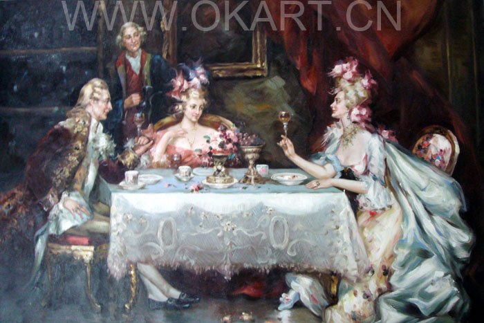 Oil painting(courtscene-001,24"*36")
