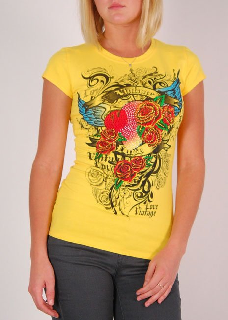 Ladies yellow grapic top