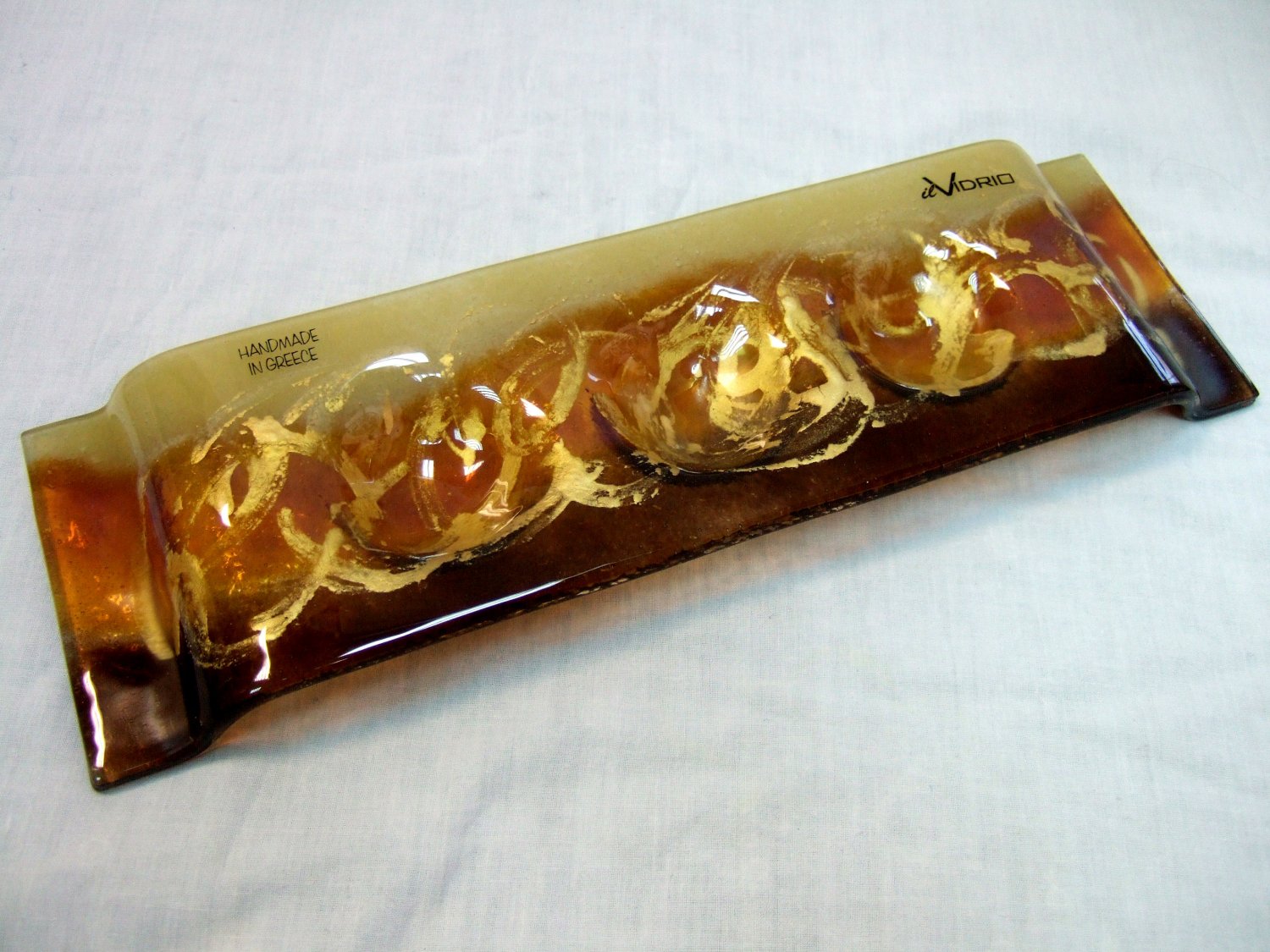 Fused glass candleholder