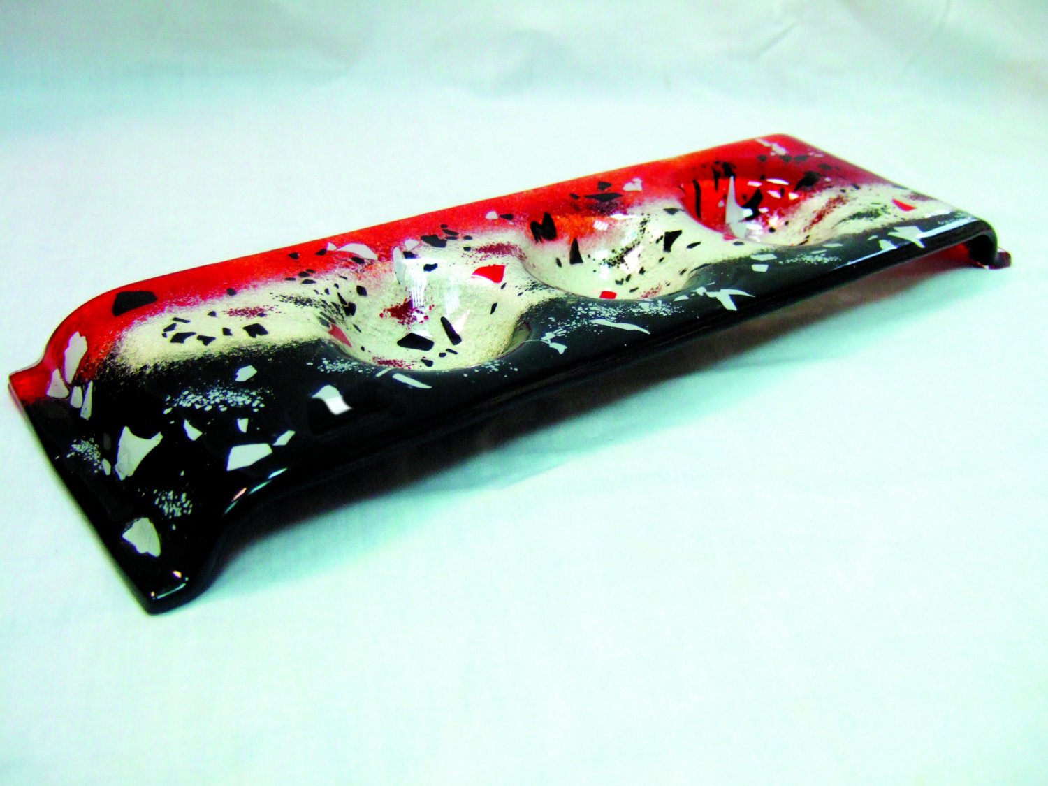 Fused glass candleholder