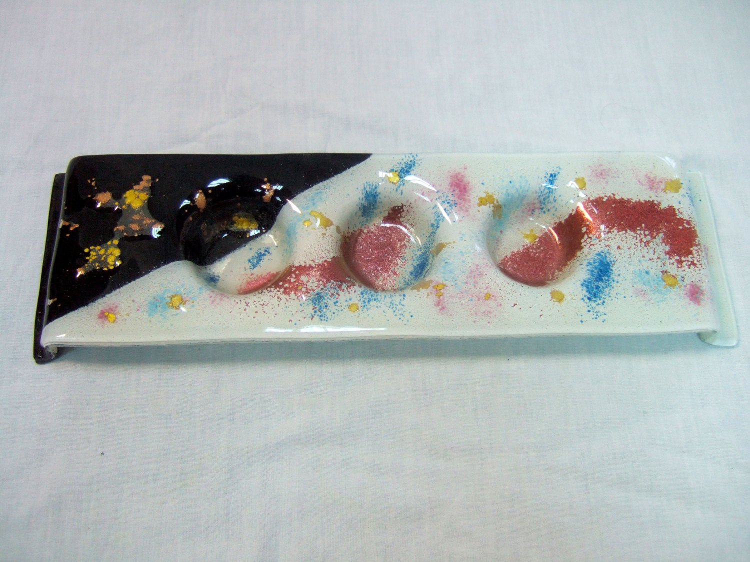 Fused glass candleholder