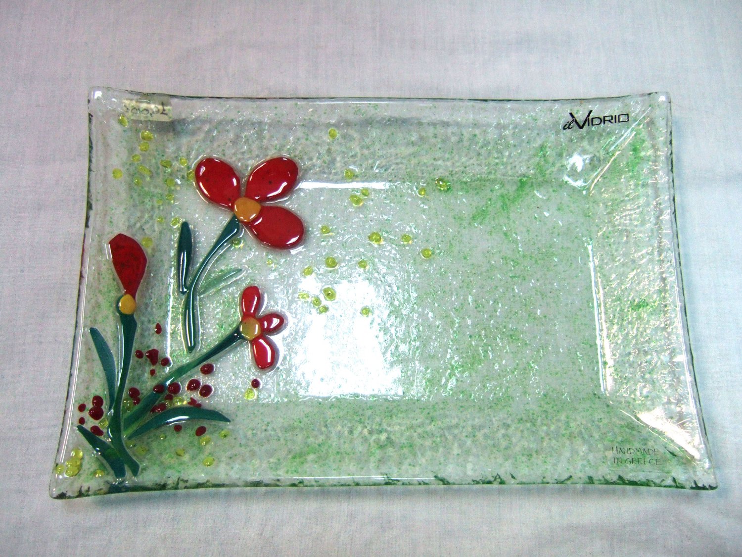 Fused glass plate