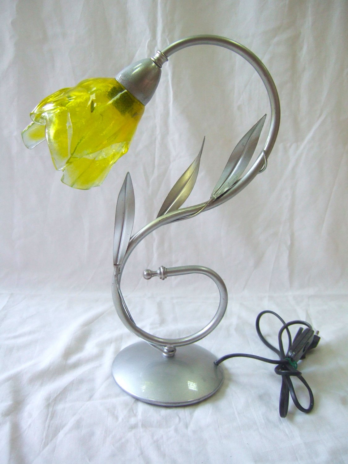 Olive branch fused glass light
