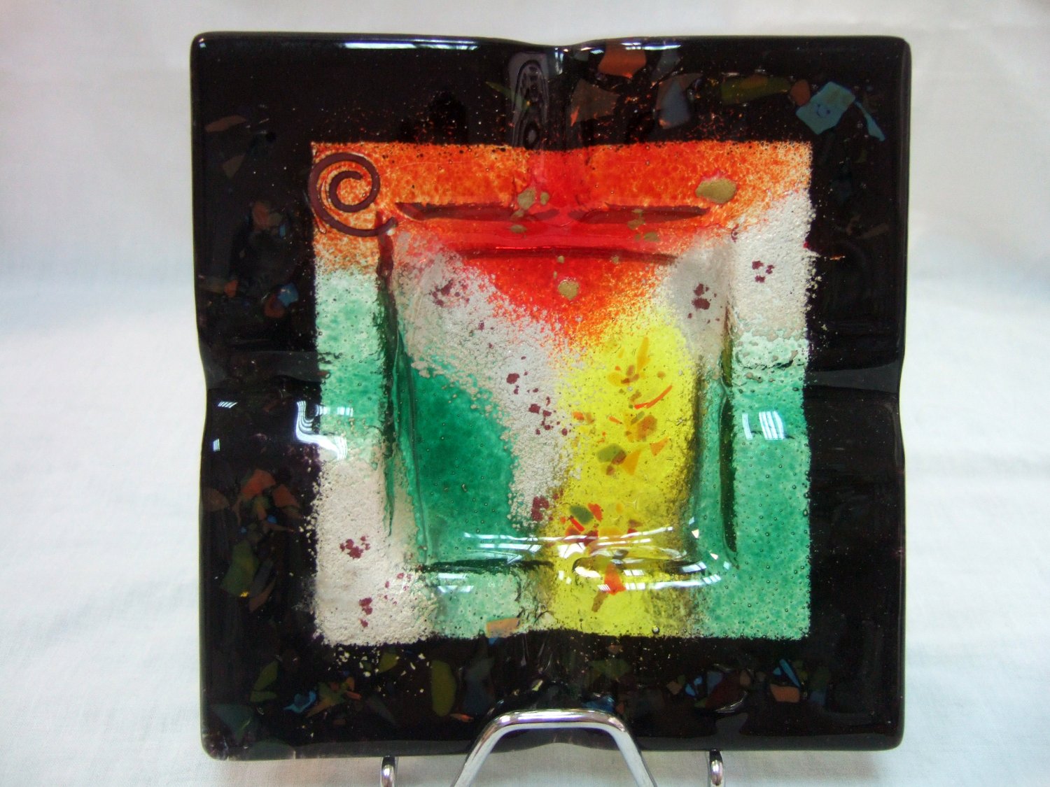Fused glass ashtray