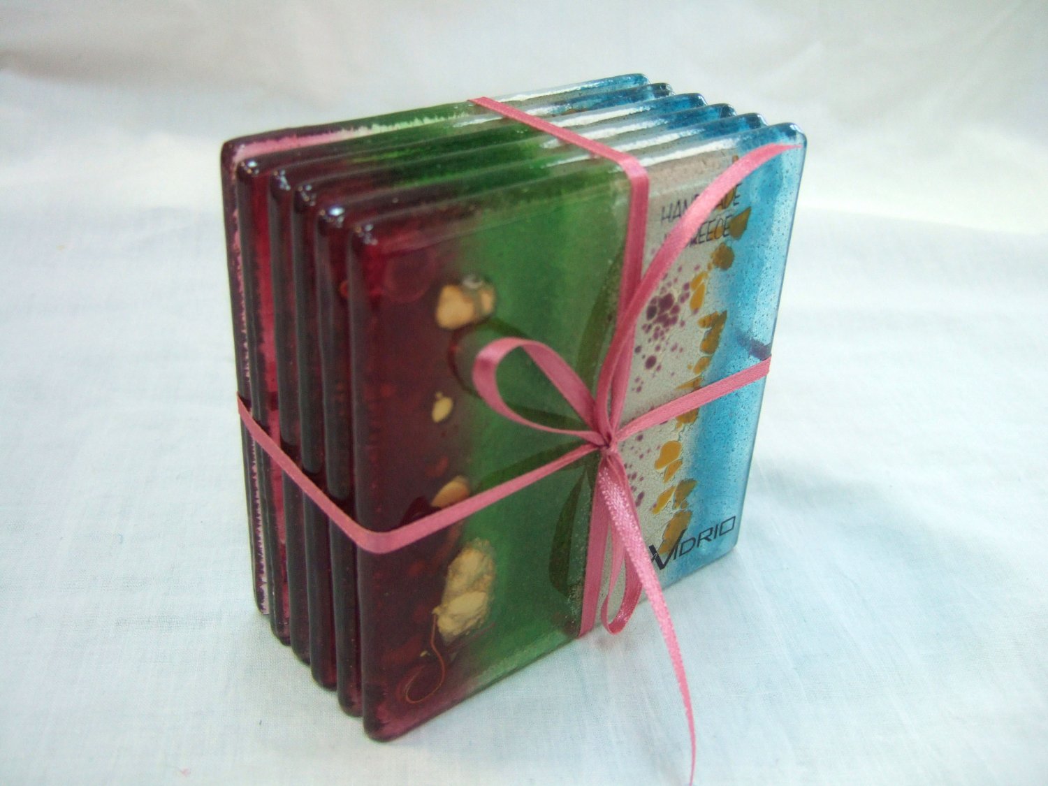 Fused glass coasters