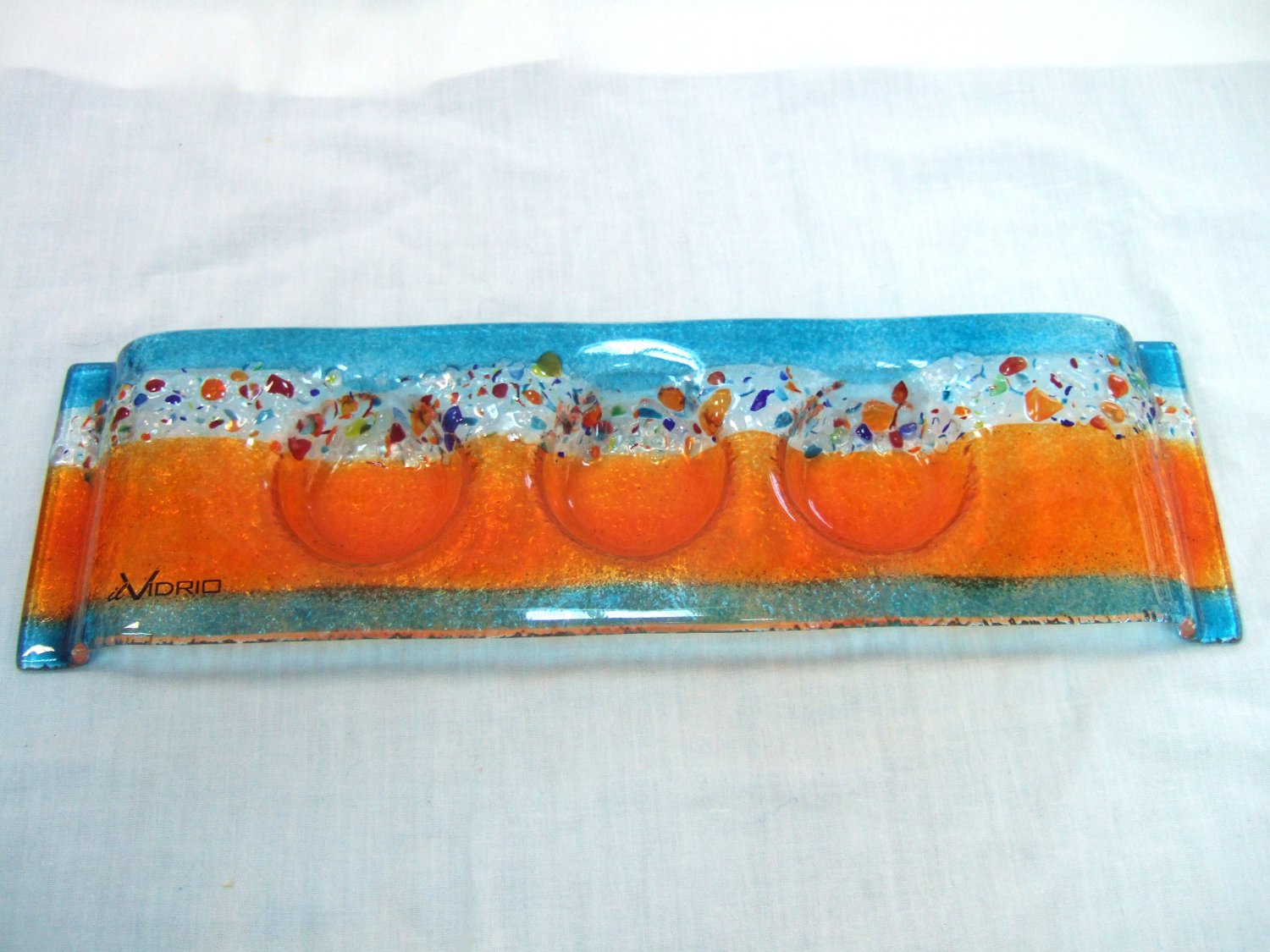 Fused glass candleholder