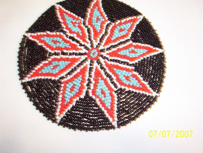 Black w/ Red Diamonds Rosette - 5"