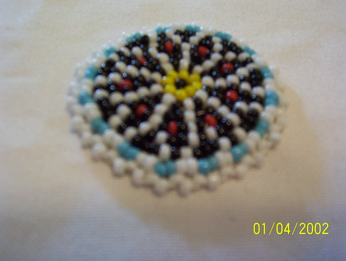 White w/ Diamonds Rosette - 1 1/2"