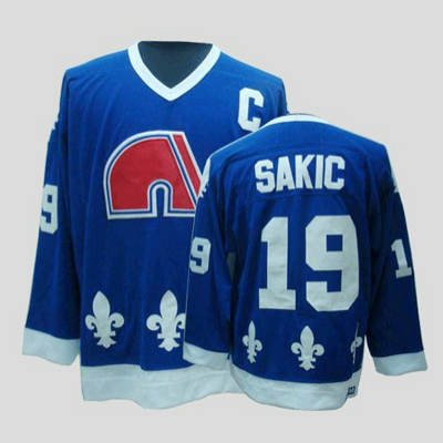 Vintage NHL Quebec Nordiques #19 JOE SAKIC ice Hockey Jerseys dark blue