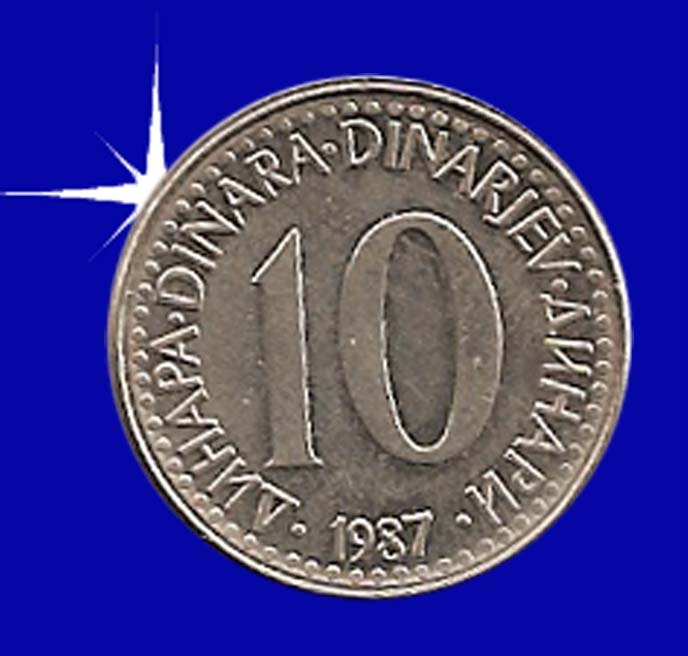"10 DINARA 1987 Jugoslavije"
