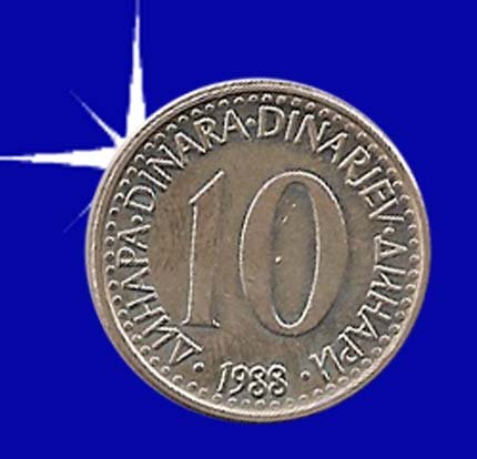 "10 DINARA 1988 Jugoslavije"