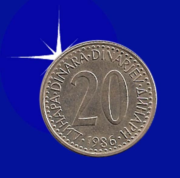 "20 DINARA 1986 Jugoslavija"