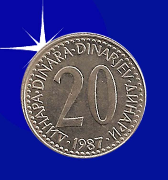 "20 DINARA 1987 Jugoslavije"