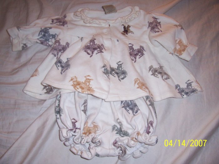 Western Go Baby Dress with Bloomers 12 Months Free Shipping