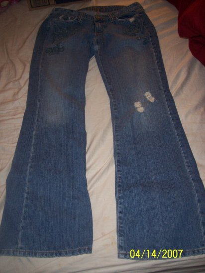 Hippie Destroyed Flare Leg Jeans Womens 30 X 32 Free Shipping