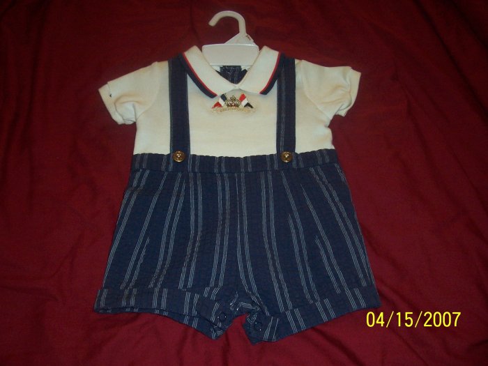 New Nannette Nautical Romper Boys 3/6 Months Free Shipping