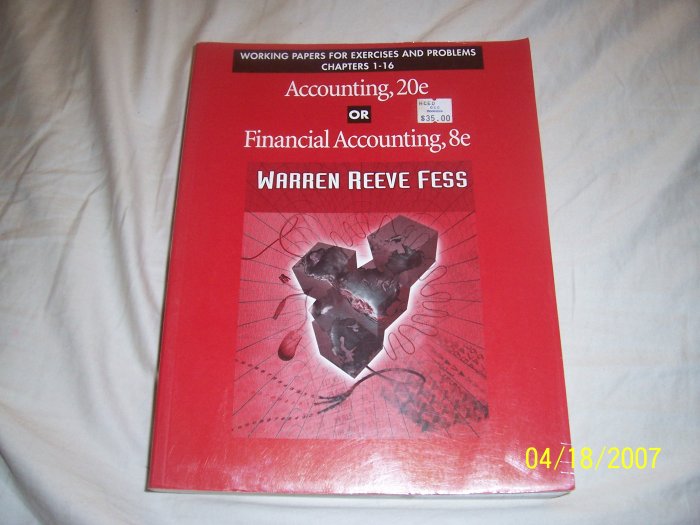 Working Papers Accounting, 10e Financial Accounting, 8e Free Shipping