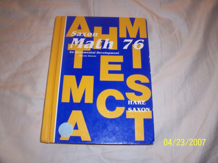 Saxon Math 76 Student Text Free Shipping