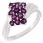 Genuine Amethyst Ring Set In Sterling Silver