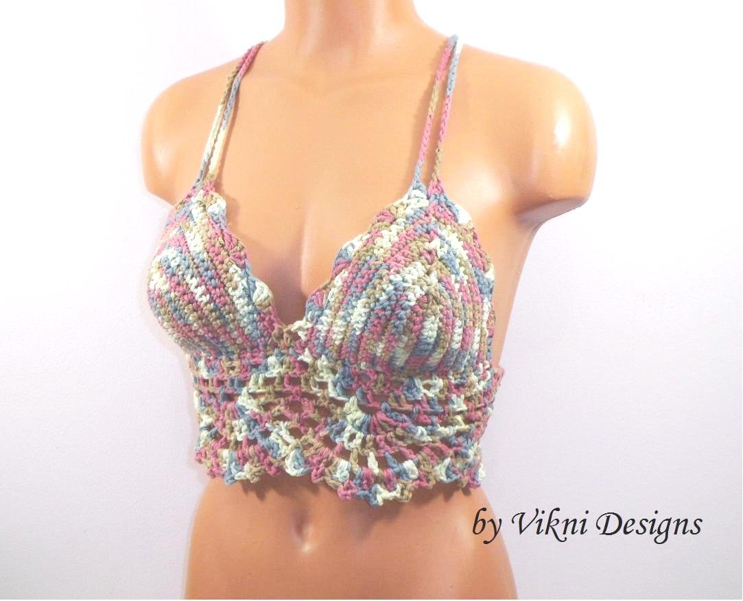 Vikni Crochet Rosy Cheeks Crop Top