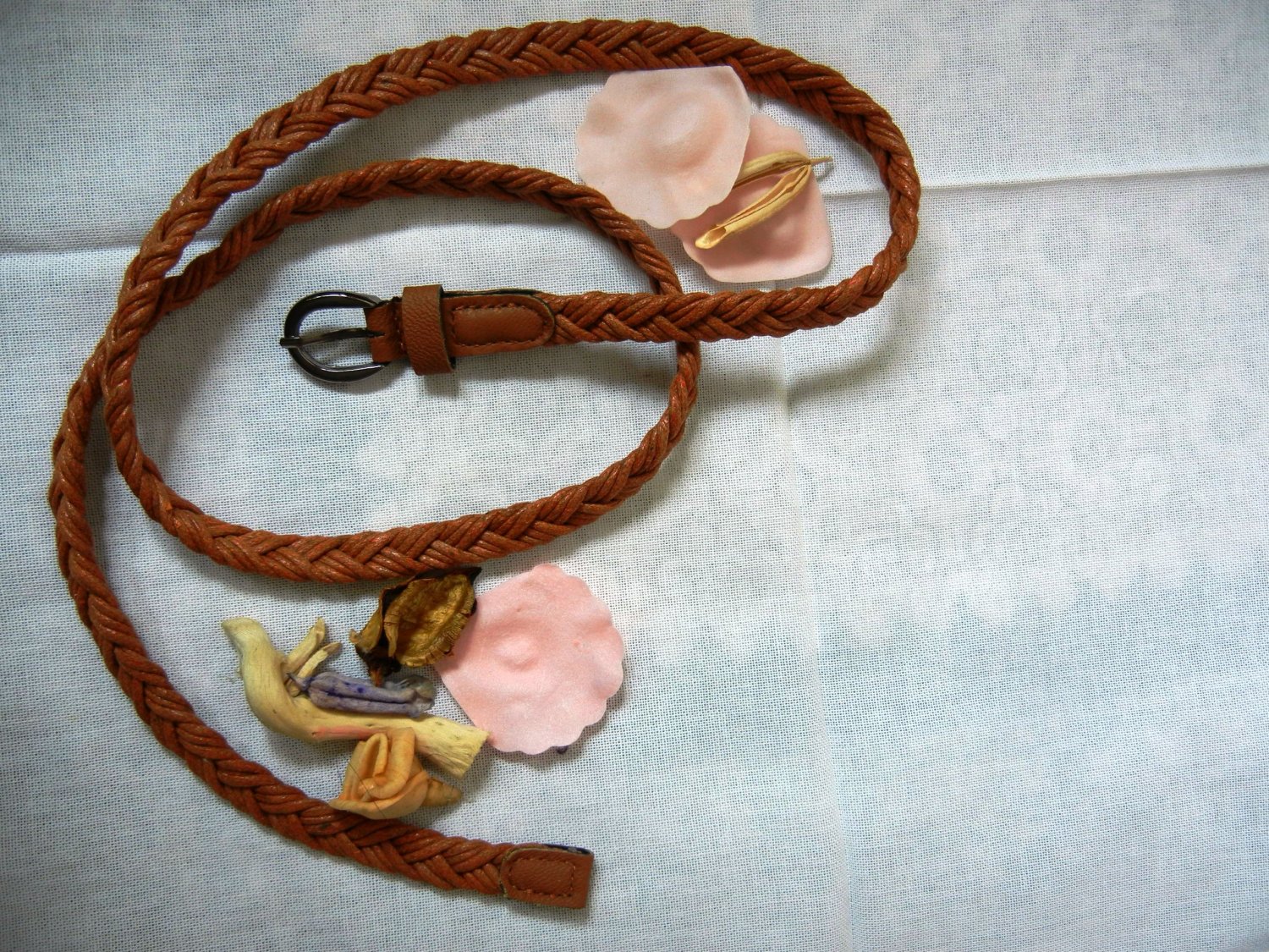 Woven braided belt - width 0.4inch Golden Rod