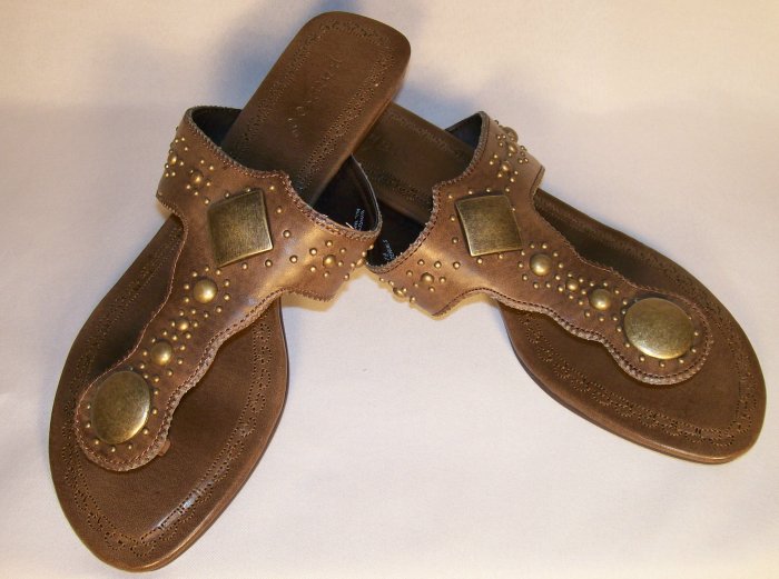 brown flat boho hippie sandals size 7.5