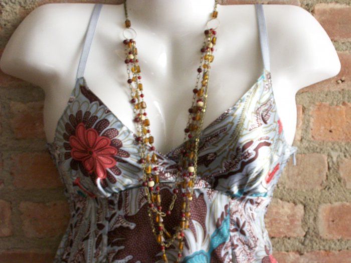 OutFitKit retro flower print ankle length slip dress with accessories