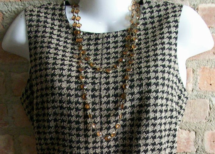 OutFitKit classic hounds tooth black camel sheath dress with accessories